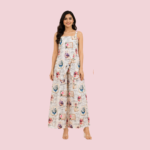 Women's Floral Postcard Print Layered Jumpsuit | Sleeveless Wide Leg Palazzo Jumpsuit for Women | Casual Resort & Vacation Wear - Image 2
