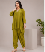 InWeave Green Peplum Balloon Pant Co-Ord Set - Image 2