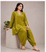 InWeave Green Peplum Balloon Pant Co-Ord Set