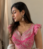 Heavy Hand-Embroidered Bridal Saree/Lehenga Blouse - Image 4