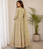 Mint Embroidered Bridal Anarkali Gown - Image 2