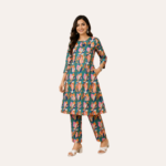 Multicolor Floral Printed Kurta Pant Set | Contemporary Ethnic Co-Ord Set | Casual & Vacation Wear - Image 2