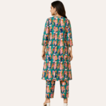Multicolor Floral Printed Kurta Pant Set | Contemporary Ethnic Co-Ord Set | Casual & Vacation Wear - Image 3