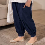 Navy Blue Pleated Afghani/Balloon Salwar Pants