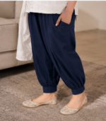 Navy Blue Pleated Afghani/Balloon Salwar Pants