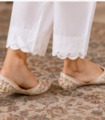 White Cotton Straight-Fit Trousers
