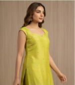 Ehsaas Lime Green Chanderi Silk Suit - Image 2
