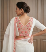 V-neck sheer net back blouse - Image 2