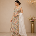 Embroidered Multi-Color Traditional Indian Ensemble - Image 2