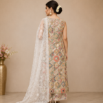 Embroidered Multi-Color Traditional Indian Ensemble - Image 3