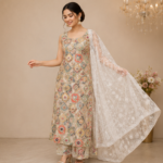 Embroidered Multi-Color Traditional Indian Ensemble - Image 4