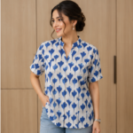 Women's Blue Printed Kurta with Coordinating Bottom Wear | Casual Ethnic Outfit - Image 2