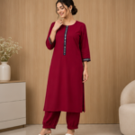 Cotton Kurta Set | Full Sleeve Straight Kurta with Matching Pants | Casual & Festive Wear