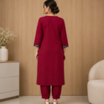 Cotton Kurta Set | Full Sleeve Straight Kurta with Matching Pants | Casual & Festive Wear - Image 4