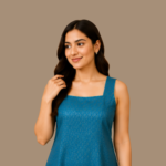 Elegant Teal Kurti with Matching Pants - Image 2